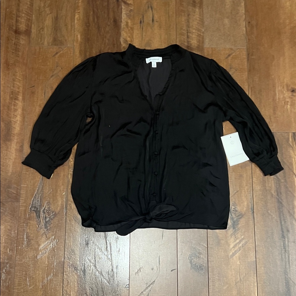 Calligraphie - Anthropologie Black Women's Blouse